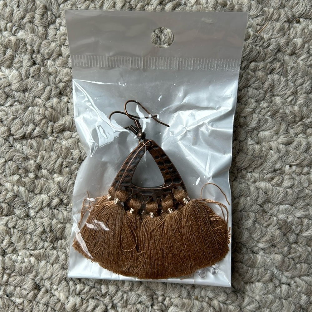 Brown Tassel Earrings